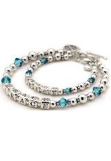superb little blue topaz bracelet for mothers and daughters